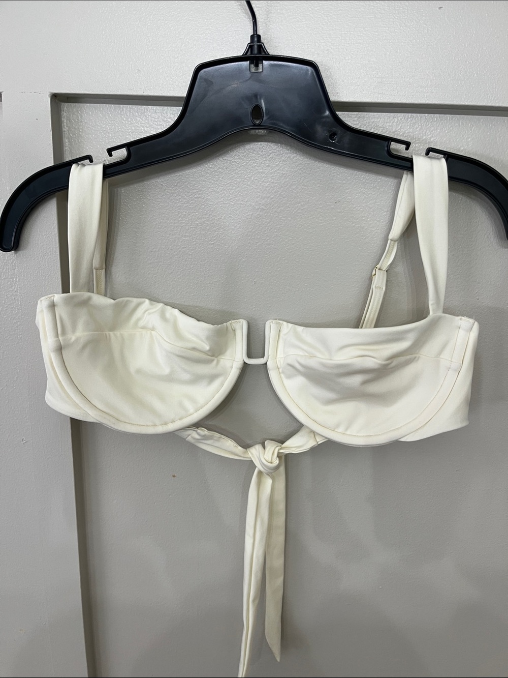 Monday Swimwear Cream Underwire Bikini Top with Front Tie